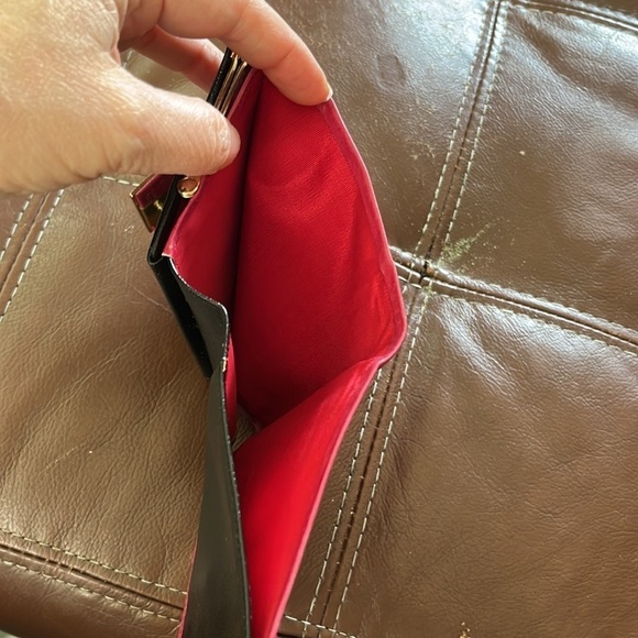 🍵🐠Vintage leather change purse raspberry pink gold hardware snap closure wallet - Picture 6 of 6